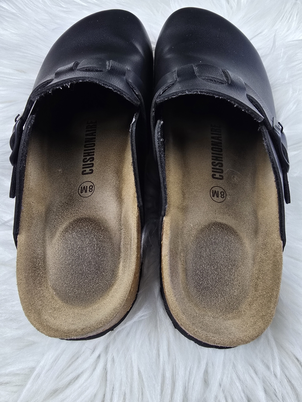 Cushionaire Faux Leather Black Clog Shoe Size 8 - Picture 3 of 12